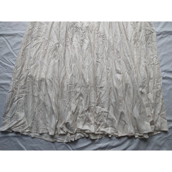 Torrid Midi Challis Asymmetrical Button Front Dress Striped Beige White Womens 3 - Picture 11 of 12